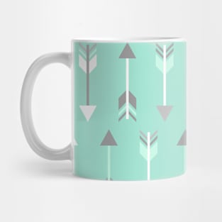 Mint Gray Tribal Arrows Pattern Indian Indigenous Mug